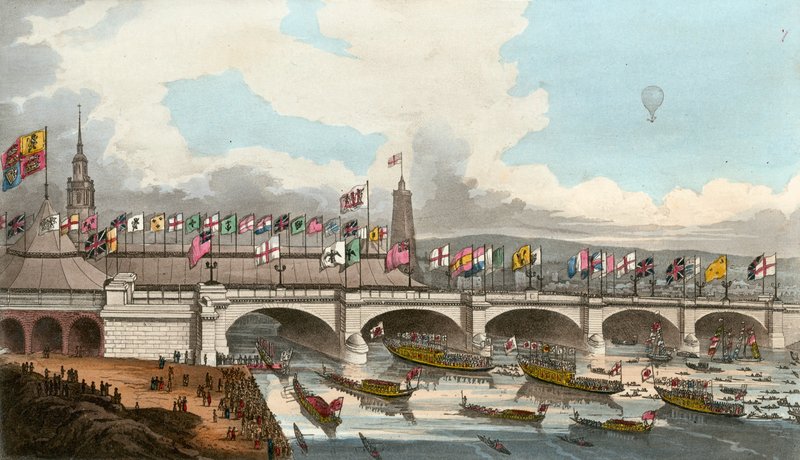 The New London Bridge, 1. august 1831 av English School