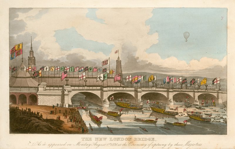 The New London Bridge, 1. august 1831 av English School