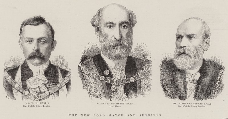 Den nye Lord Mayor and Sheriffs (gravering) av English School