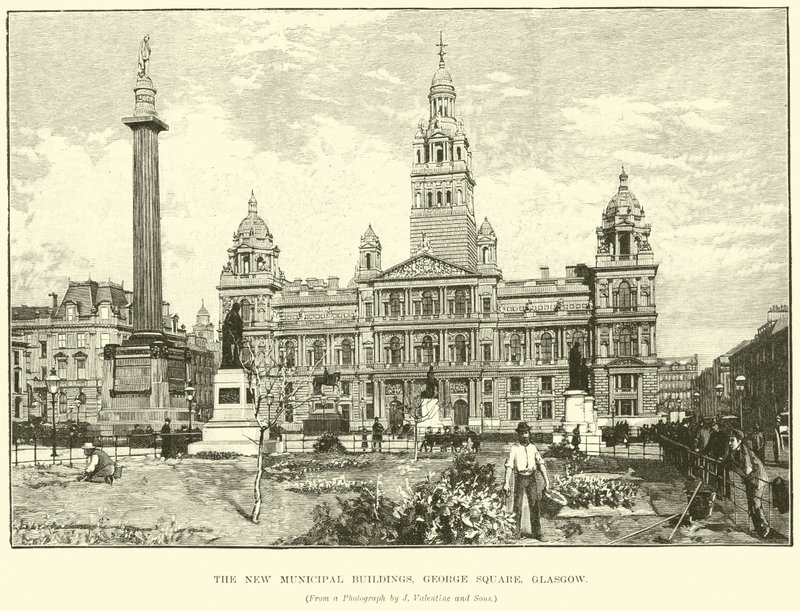 De nye kommunale bygningene, George Square, Glasgow av English School