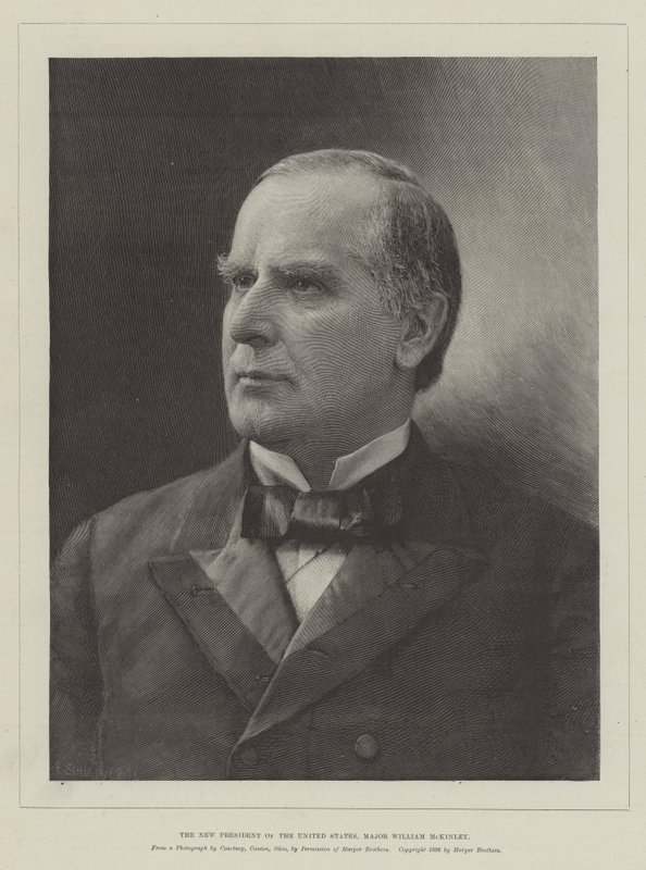 Den nye presidenten i USA, major William McKinley (gravering) av English School