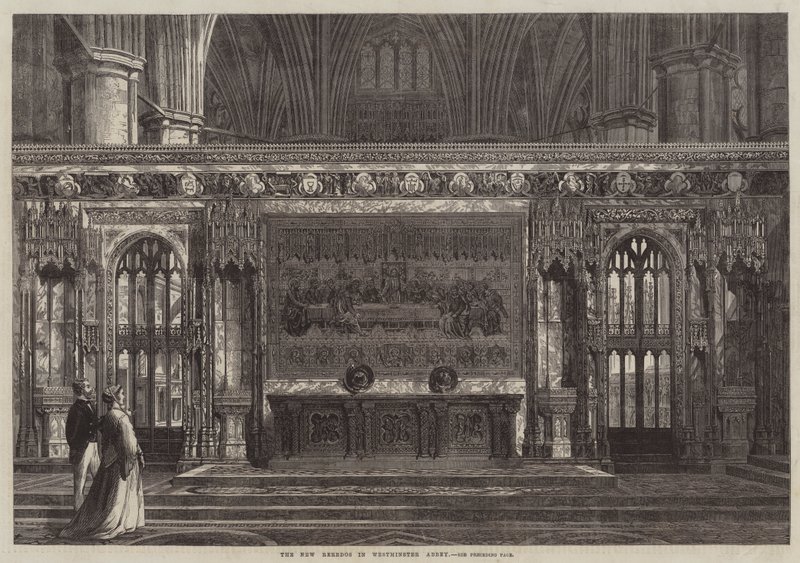 The New Reredos i Westminster Abbey (gravering) av English School
