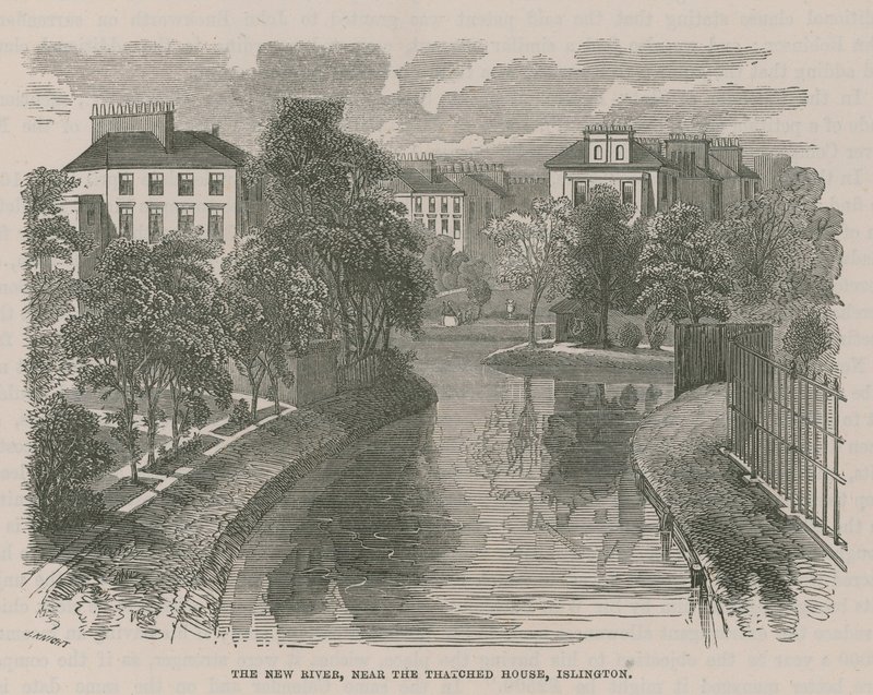 The New River Head, nær stråtakhuset, Islington av English School