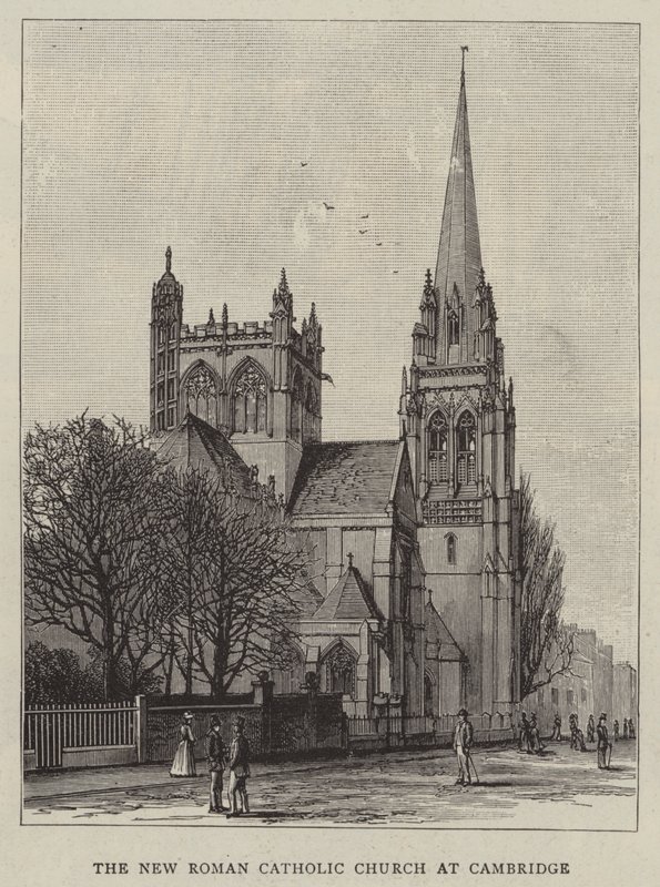 Den nye romersk-katolske kirke i Cambridge (gravering) av English School