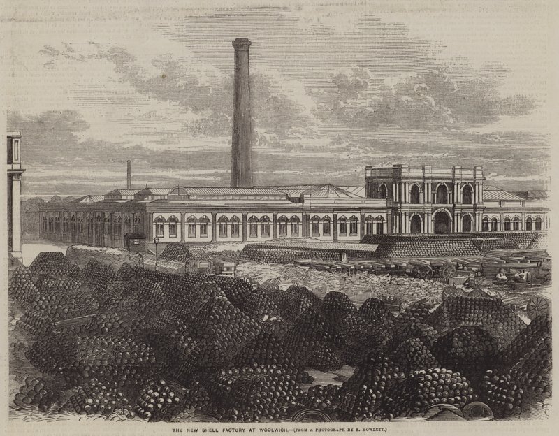 The New Shell Factory at Woolwich (gravering) av English School