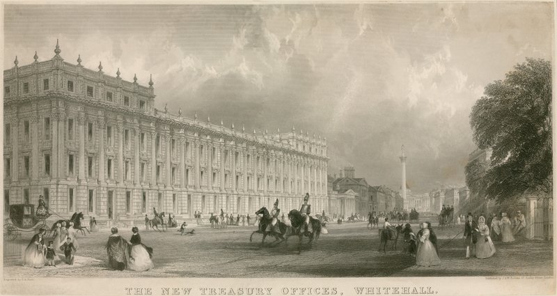 De nye finanskontorene, Whitehall av English School