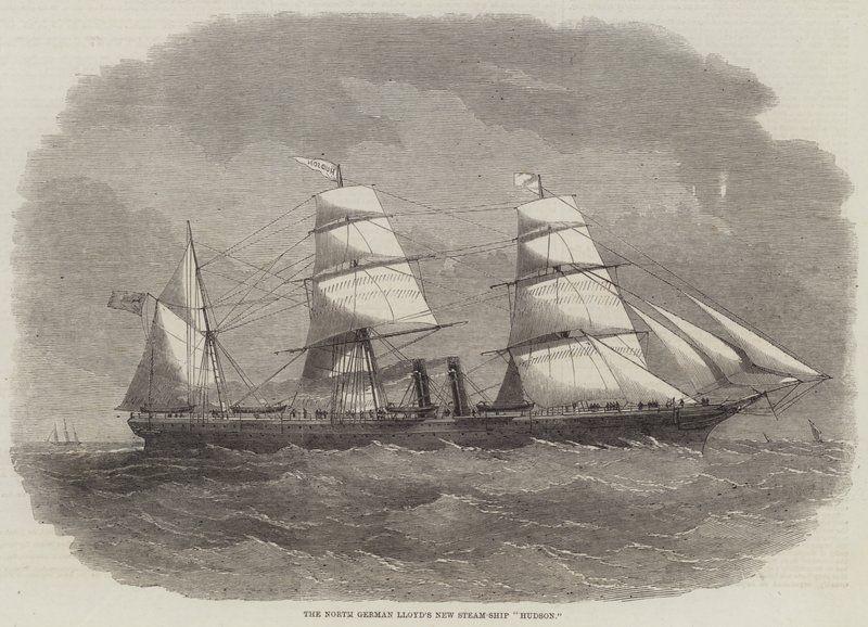 Det nordtyske Lloyd's New Steam-Ship "Hudson" (gravering) av English School