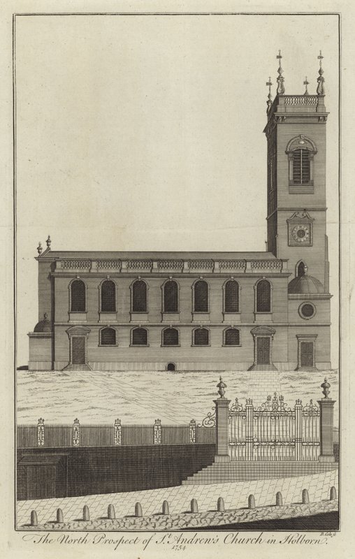 The North Prospect of St Andrews Church i Holborn av English School