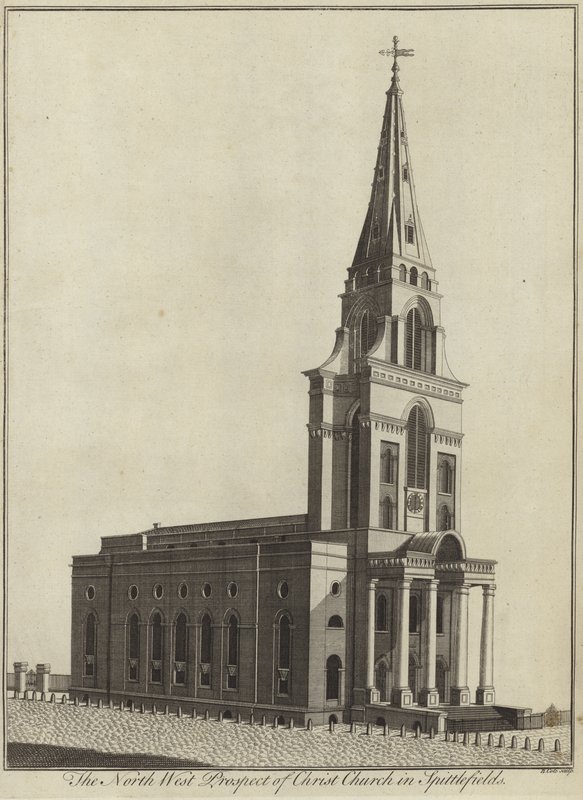 The North West Prospect of Christ Church i Spitalfields, London av English School