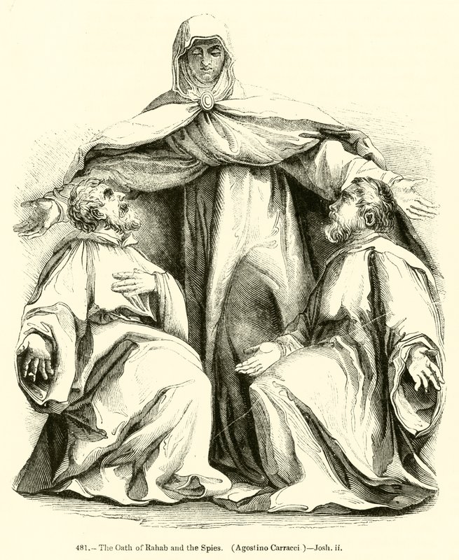 The Oath of Rahab and the Spies, Agostino Carracci, Joshua ii (gravering) av English School