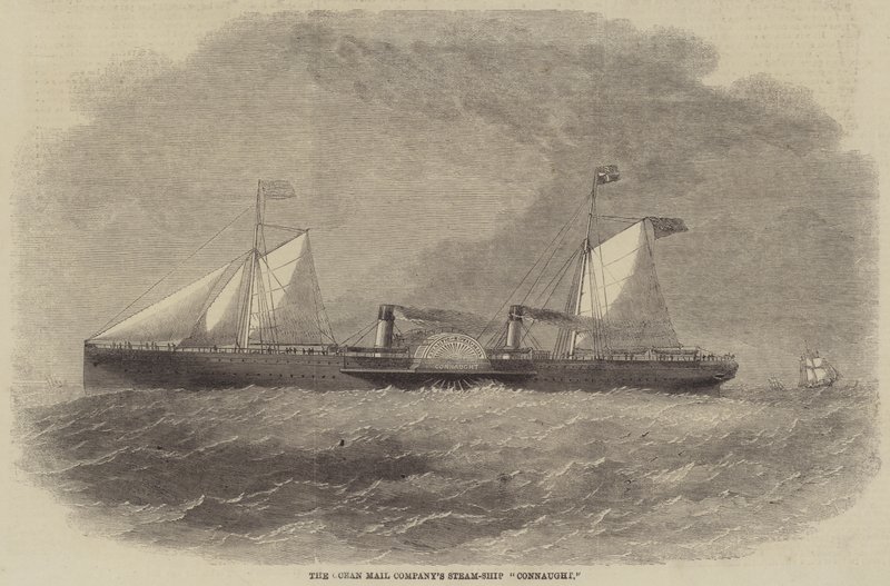 The Ocean Mail Company's Steam-Ship "Connaught" (gravering) av English School