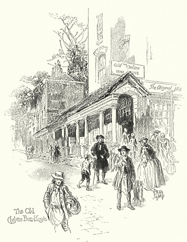The Old Chelsea Bun-House (litho) av English School