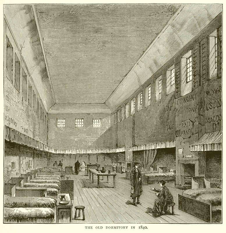 Den gamle sovesalen i 1840 av English School