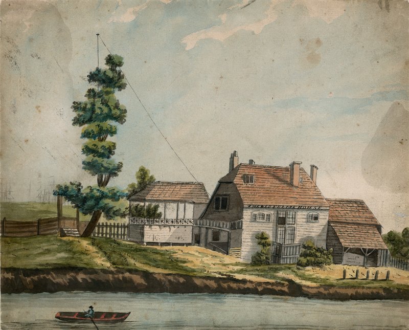 The Old Eel Pie House, Battersea (wc på papir) av English School
