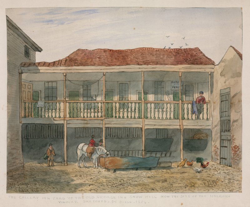The Old George Inn, Snow Hill (wc på papir) av English School
