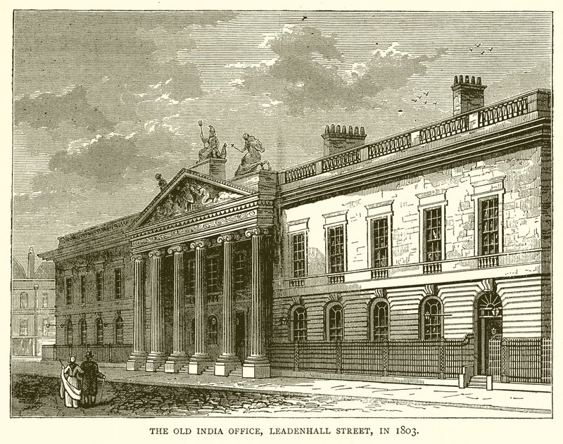 The Old India Office, Leadenhall Street, i 1803 av English School