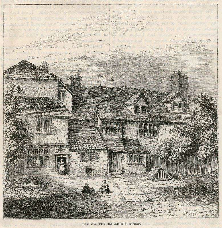 The Old Pied Bull (bak), Sir Walter Raleighs hus av English School