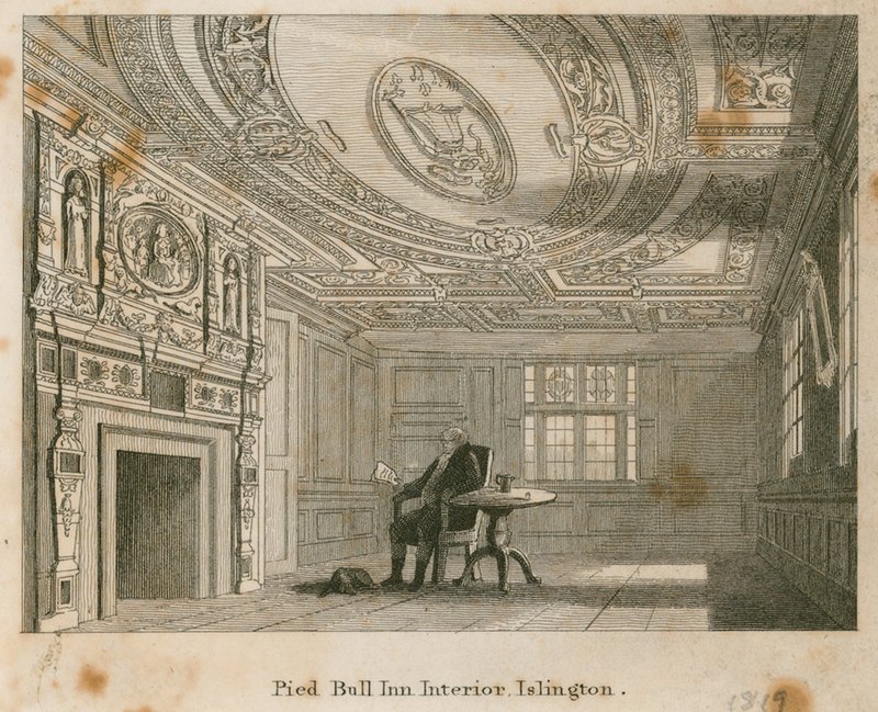 The Old Pied Bull, interiør av English School