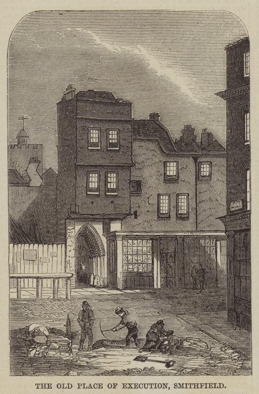 The Old Place of Execution, Smithfield (gravering) av English School