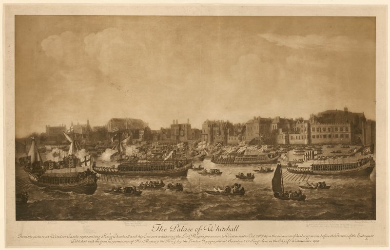 The Palace of Whitehall, 1683 av English School