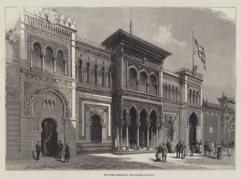 Paris-utstillingen, den spanske paviljongen (gravering) av English School