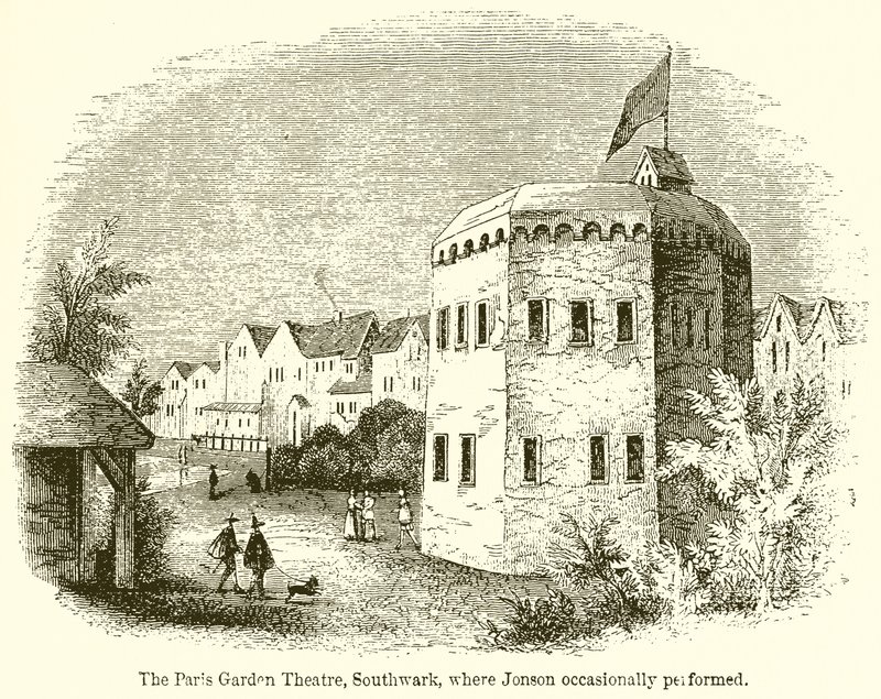 Paris Garden Theatre, Southwark, hvor Jonson av og til opptrådte av English School