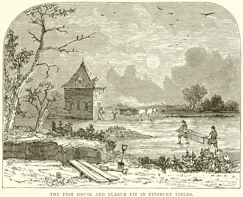Pest House and Plague Pit i Finsbury Fields av English School