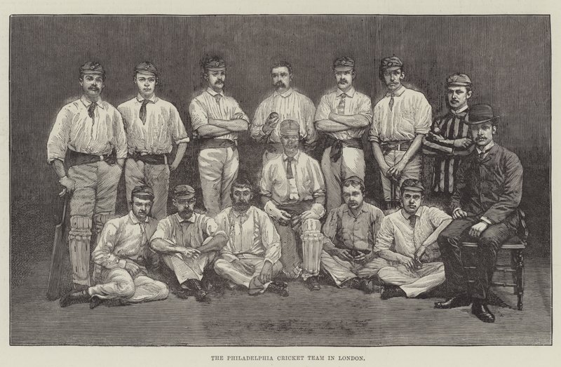 Philadelphia Cricket Team i London (gravering) av English School