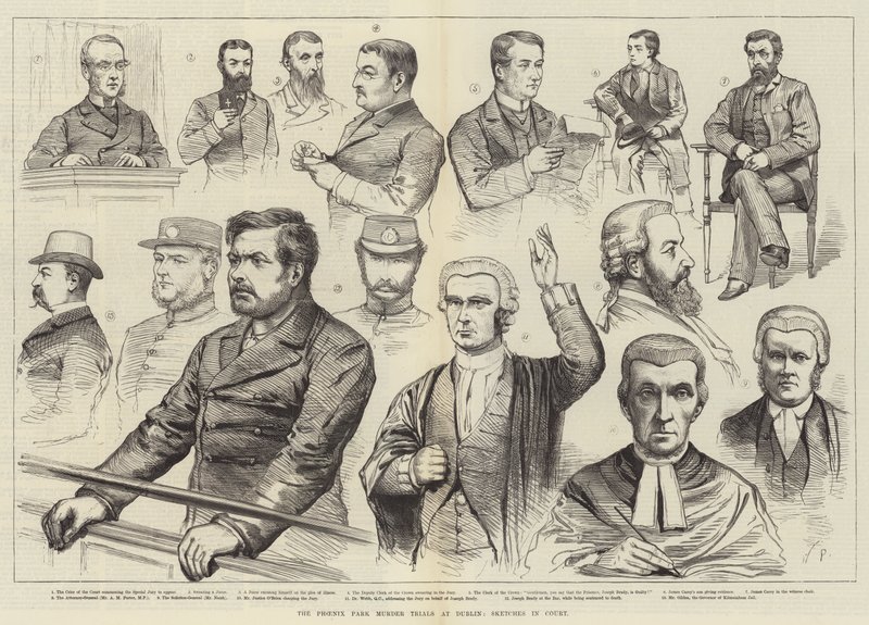 The Phoenix Park Murder Trials i Dublin, Skisser i retten av English School