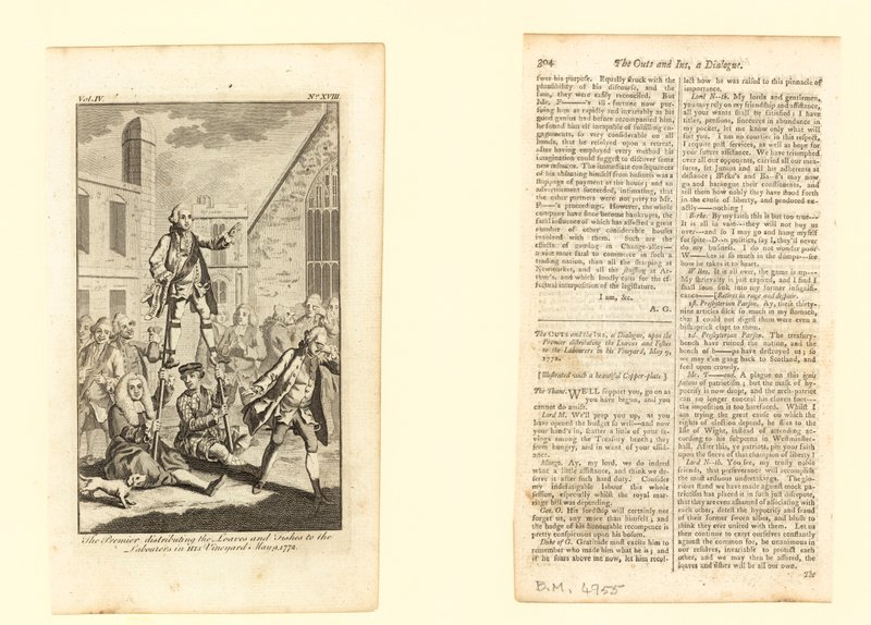 Premieren deler ut brødene og fiskene til arbeiderne i sin vingård, 9. mai 1772 av English School