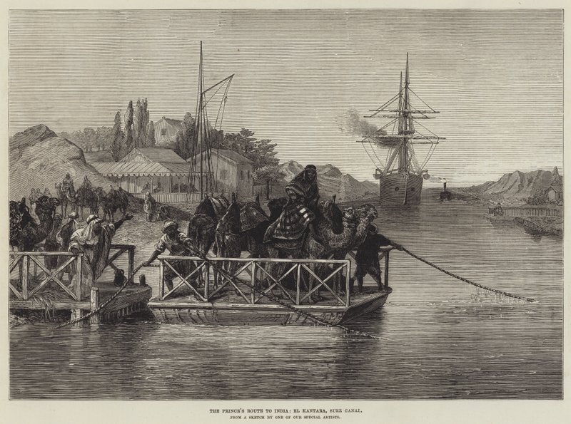 Prinsens rute til India, El Kantara, Suez-kanalen (gravering) av English School
