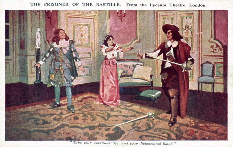 The Prisoner of the Bastille, fra Lyceum Theatre, London (farge litho) av English School