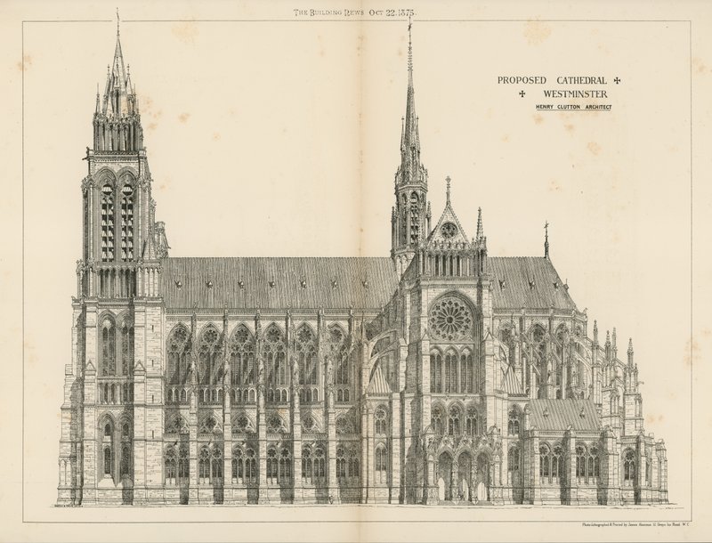 Den foreslåtte katedralen i Westminster av English School