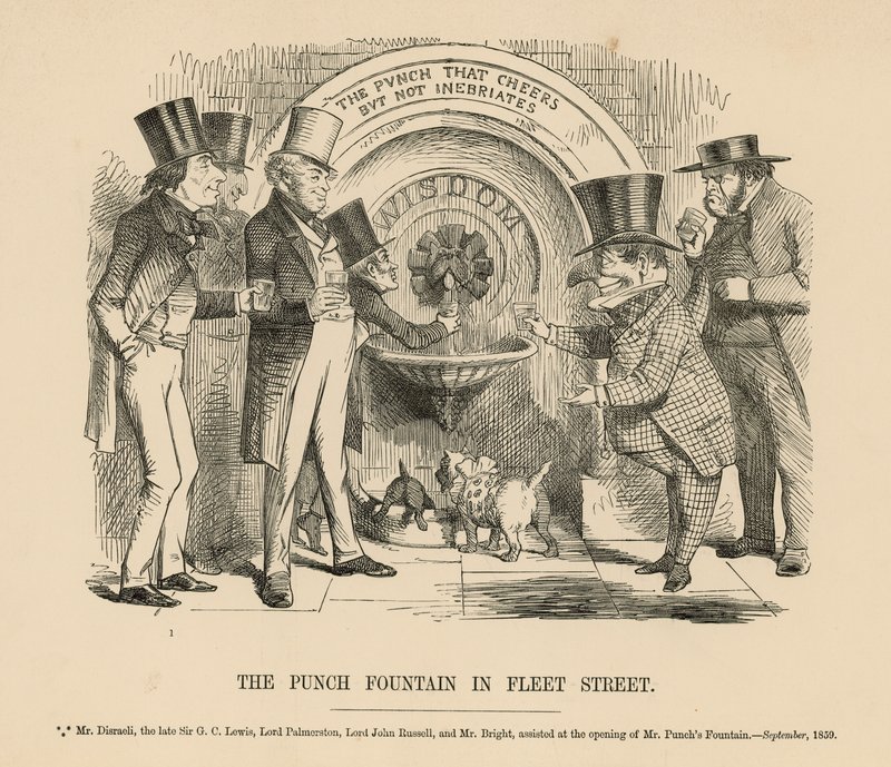 Punch-fontenen i Fleet Street av English School