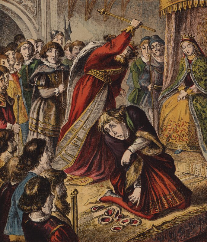 The Queen of Hearts, She Made Some Tartars (farge litho) av English School