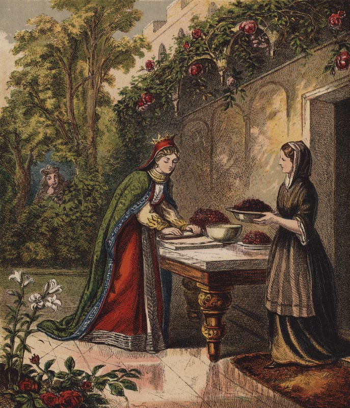 The Queen of Hearts, She Made Some Tartars (farge litho) av English School