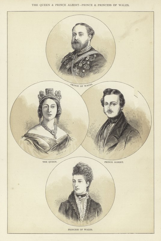 Dronningen og prins Albert, prins og prinsesse av Wales av English School