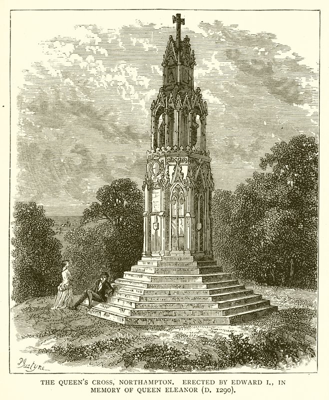 Queens Cross, Northampton. Oppført av Edward I, til minne om dronning Eleanor (D. 1290) av English School