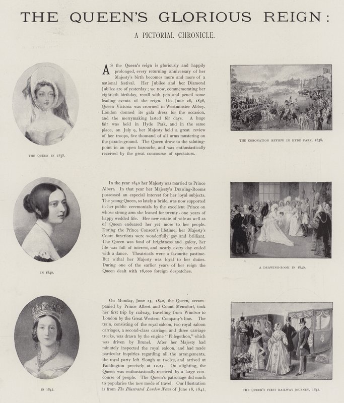 Dronningens strålende regjeringstid (litho) av English School