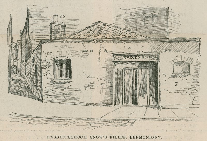 The Ragged School Union Jubileum; Ragged School, Snows FIelds, Bermondsey, London av English School