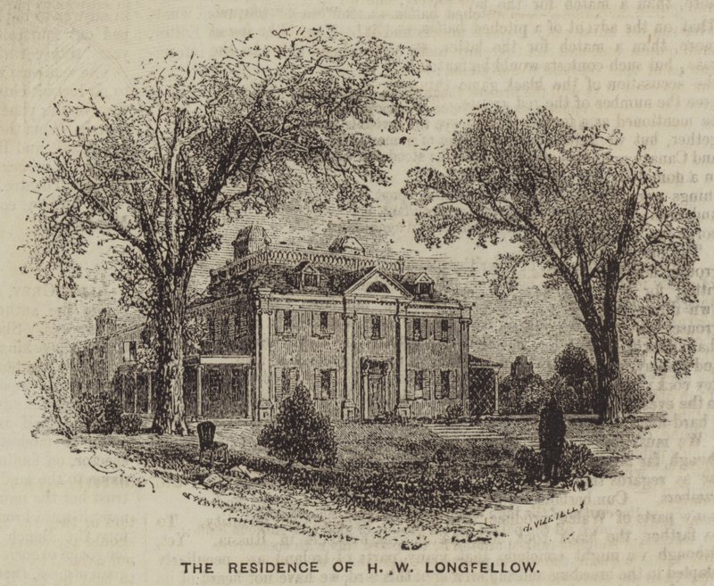 Residensen til H W Longfellow (gravering) av English School