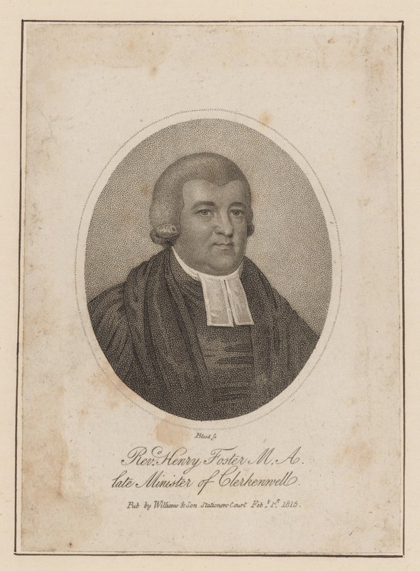 Pastor Henry Foster, avdøde minister i Clerkenwell av English School