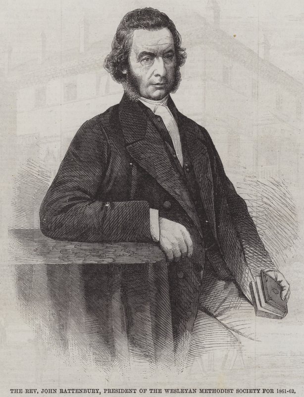 Pastor John Rattenbury, president for Wesleyan Methodist Society for 1861-62 (gravering) av English School