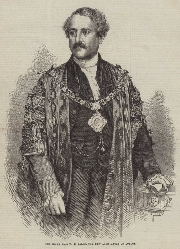 The Right Honourable W F Allen, den nye Lord Mayor of London (gravering) av English School