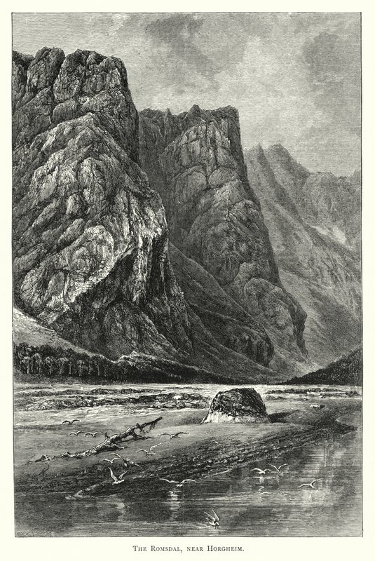 Romsdal, nær Horgheim (gravering) av English School