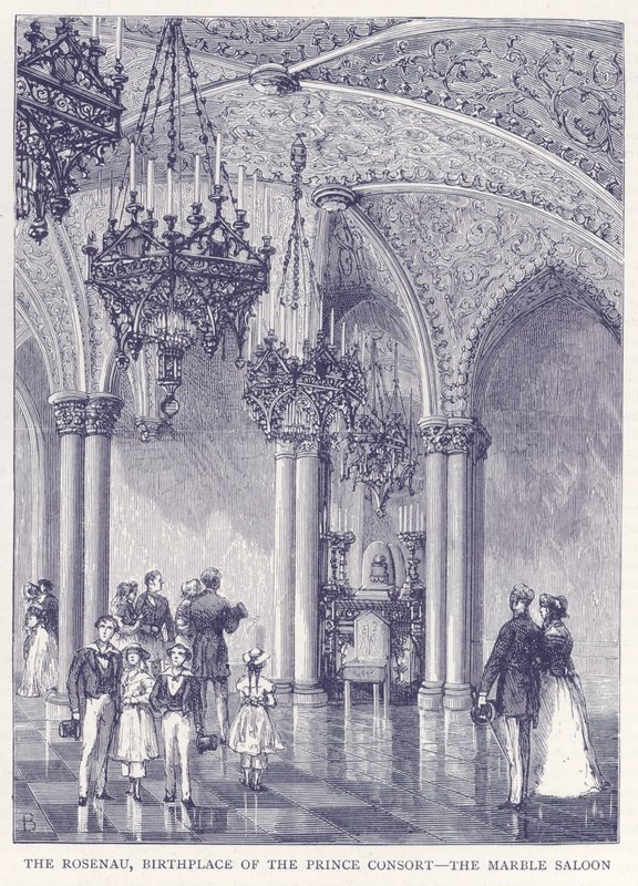 Rosenau, prinsgemalens fødepalass - Marmorsalongen (gravering) av English School
