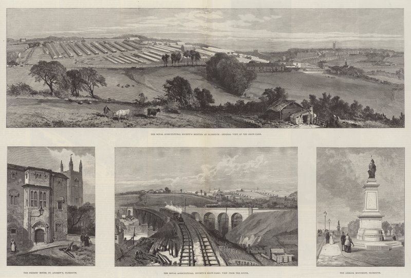 The Royal Agricultural Society Meeting i Plymouth (gravering) av English School