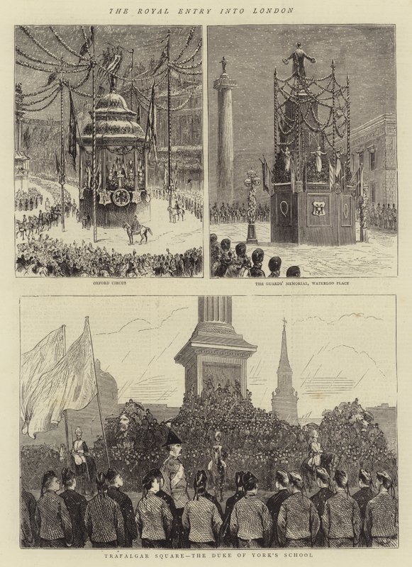 The Royal Entry into London (gravering) av English School