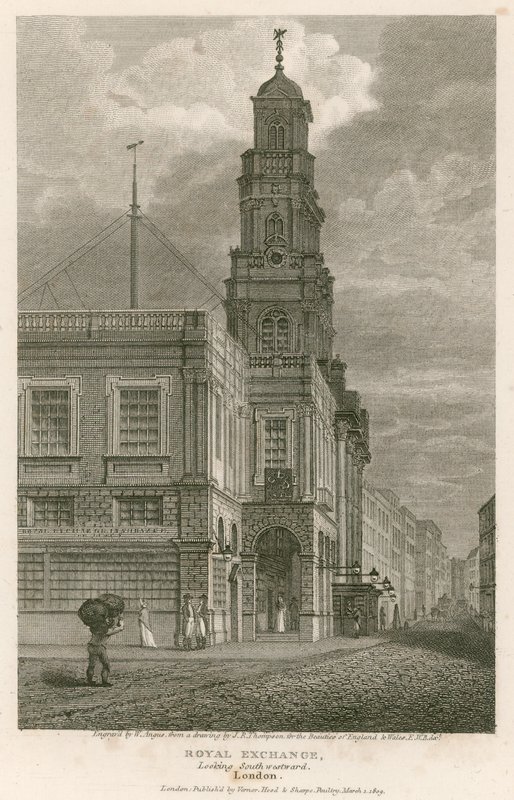 Royal Exchange, London, ser sørvestover av English School