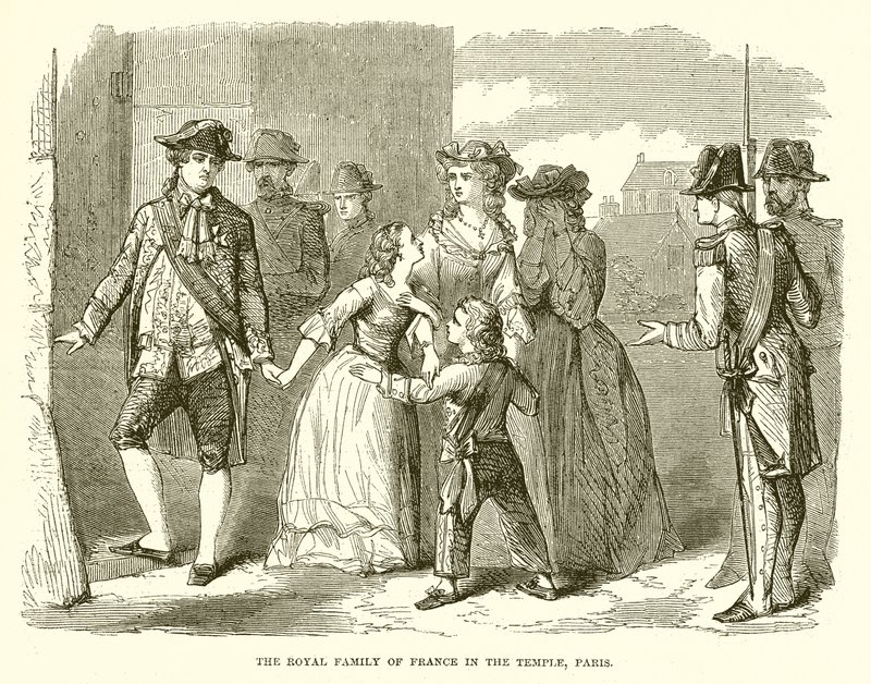 Kongefamilien i Frankrike i tempelet, Paris av English School